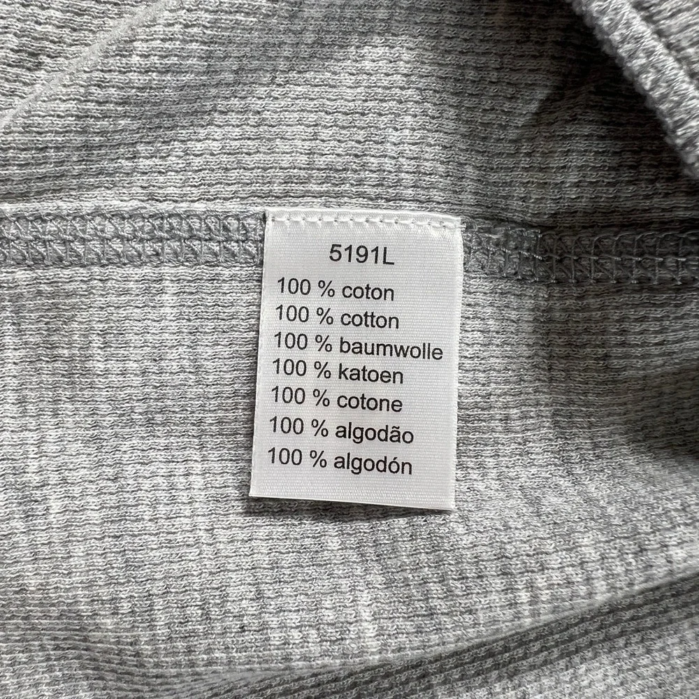 Lacoste Henley Shirt Men's US Size 3XL (EU/2XL) Grey Waffle Knit Long Sleeve VTG